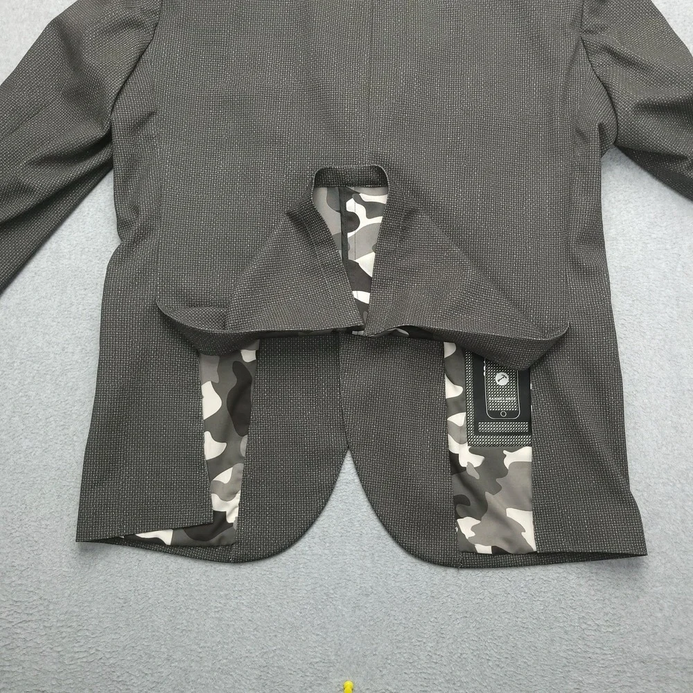 Hammer Made Sport Coat Mens 42 Gray Geometric‎ Camo Lining Stretch Double Vent
